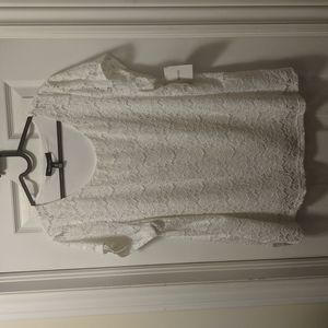 Ellen Tracy white lace top size 1X